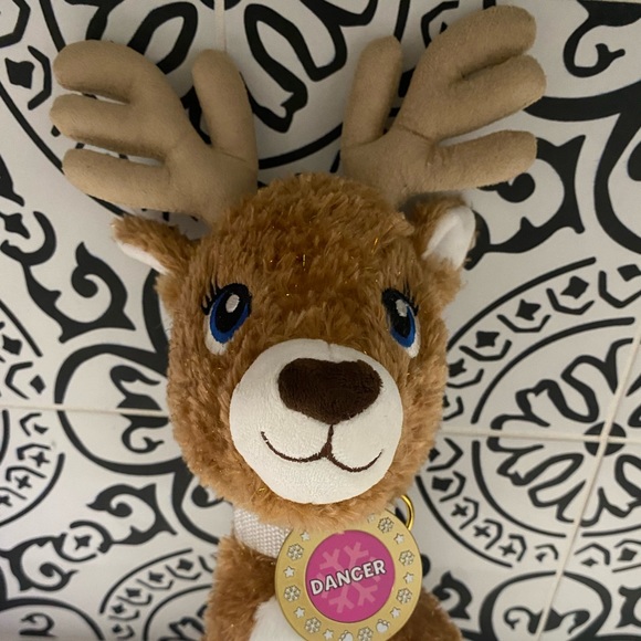 Build a Bear Team Dancer Santa's Reindeer Plush Blue Eyes Tan w/ Vinyl Hooves - Picture 5 of 6